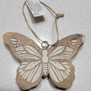 Farmhouse Wood Butterfly Ornament Deco NEW